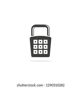 Monochrome vector illustration of a set key, isolated on a white background.