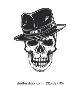 Gangster Skull Tattoo Death Head Cigar Stock Vector (Royalty Free ...