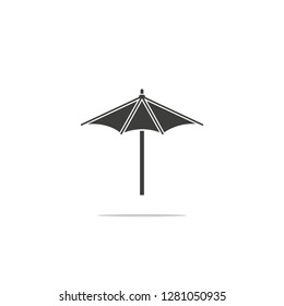 Monochrome vector illustration of umbrella for drink isolated on white background.