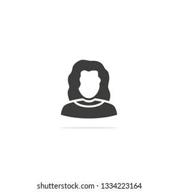 Monochrome vector illustration user icon isolated on white background.