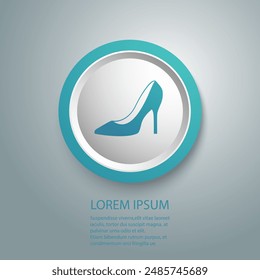 Monochrome vector illustration of a women's shoe, isolated on a white background