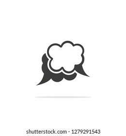 Monochrome vector illustrations of a chat window icon.
