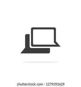 Monochrome vector illustrations of a chat window icon.