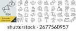 Monochrome Vector Line Art Risk Icon Set