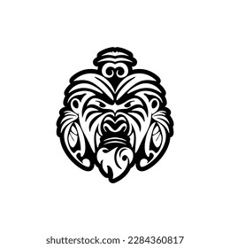 Monochrome vector logo of a monkey