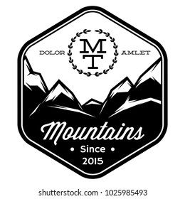 monochrome vector pattern of mountain tops from lines.