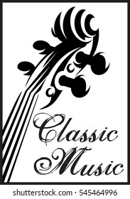 monochrome vector pattern with violin for a classical music concert