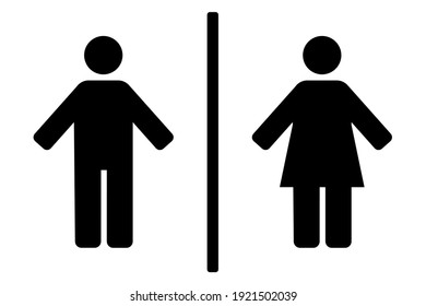 Monochrome vector pictograms of man and woman