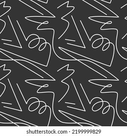 Monochrome vector random line seamless pattern. Abstract geometric backdrop illustration. Wallpaper, graphic background, fabric, textile, print, wrapping paper or package design.