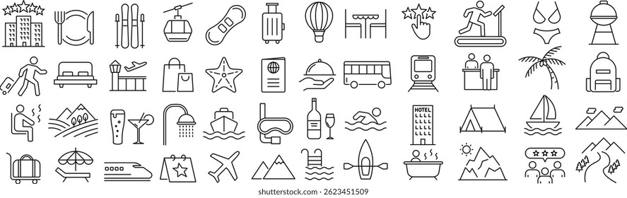 Conjunto de iconos de línea de Vector monocromático
