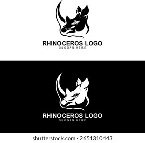 Vetor monocromático Rhino Head Logo Design