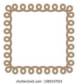 Monochrome vector rope square frame with loops