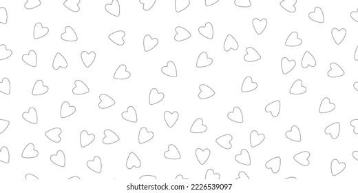Monochrome vector seamless 
pattern, for birthday, Valentine`s day.White heart sketch, beautiful background. Sweet love texture for postcards, banners, posters, websites and decorative prints.
