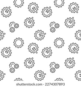 Monochrome vector seamless pattern of wrench, gear, cogwheel as symbols of engineering for web sites and polygraphy 