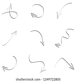 monochrome vector set with drawing arrows for your design