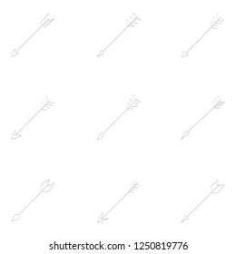 monochrome vector set with drawing arrows for your design