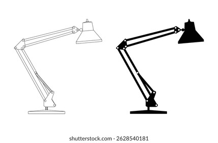 Monochrome vector set of study lamp icons