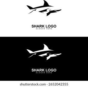 Monochrome Vector Shark Logo Design
