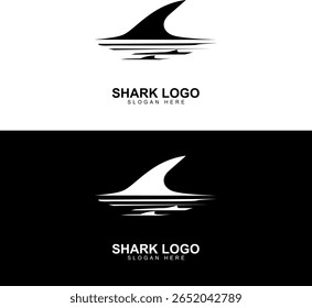 Monochrome Vector Shark Logo Design