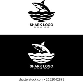 Monochrome Vector Shark Logo Design