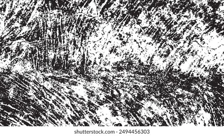 Monochrome Vintage Abstract Pattern Vector with Rough Distressed Texture