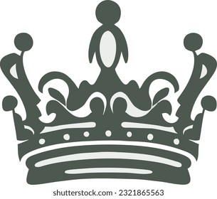 Monochrome vintage antique crown, Crown for king, royal luxury vintage crown for prince or emperor, Vector illustration 7