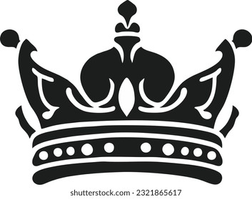 Monochrome vintage antique crown, Crown for king, royal luxury vintage crown for prince or emperor, Vector illustration 28