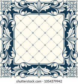 Monochrome vintage decorative ornate card