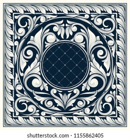 Monochrome vintage decorative ornate card