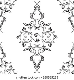 monochrome vintage seamless pattern