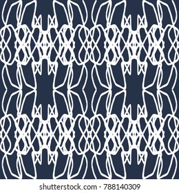 monochrome vintage seamless pattern on a black background
