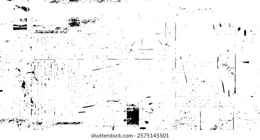 Monochrome vintage surface in cracks, spots, chips. Gloomy design of an old wall in horror style, Grunge black and white pattern. Monochrome particles abstract texture.