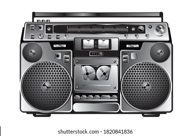 Monochrome vintage tape recorder retro boom box