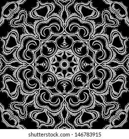 Monochrome vintage template oriental circle background