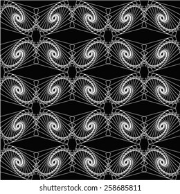 Monochrome visual abstract textured geometric seamless pattern. 