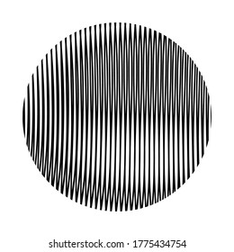 Monochrome volumetric spherical shape of lines and stripes and optical illusion. For web pages, website design and background saver for business cards, image, mobile app. 