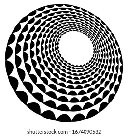 Monochrome, Wirbelformen. Verdrillte Helix-Elemente. Design für Dreharbeiten, Dreharbeiten und Dreharbeiten