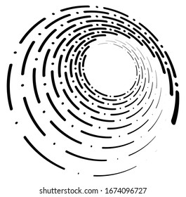 Forma volumétrica monocroma, vórtice. Elementos helix torcidos. Diseño de concepto de rotación, giro y giro
