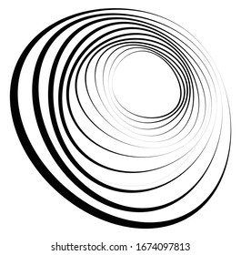Forma volumétrica monocroma, vórtice. Elementos helix torcidos. Diseño de concepto de rotación, giro y giro