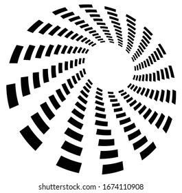 Forma volumétrica monocroma, vórtice. Elementos helix torcidos. Diseño de concepto de rotación, giro y giro