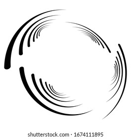 Monochrome volute, vortex shapes. Twisted helix elements. Rotation, spin and twist concept design