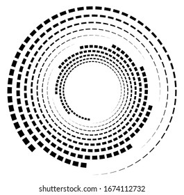 Monochrome volute, vortex shapes. Twisted helix elements. Rotation, spin and twist concept design
