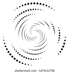 Forma volumétrica monocroma, vórtice. Elementos helix torcidos. Diseño de concepto de rotación, giro y giro