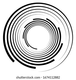 Forma volumétrica monocroma, vórtice. Elementos helix torcidos. Diseño de concepto de rotación, giro y giro