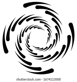 Monochrome, Wirbelformen. Verdrillte Helix-Elemente. Design für Dreharbeiten, Dreharbeiten und Dreharbeiten