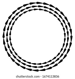 Monochrome volute, vortex shapes. Twisted helix elements. Rotation, spin and twist concept design