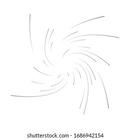Monochrome volute, vortex shapes. Twisted helix elements. Rotation, spin and twist concept design