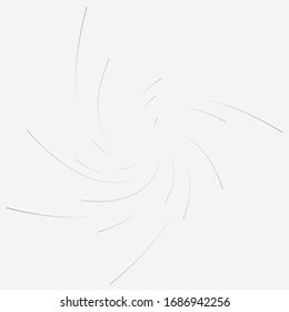 Monochrome volute, vortex shapes. Twisted helix elements. Rotation, spin and twist concept design