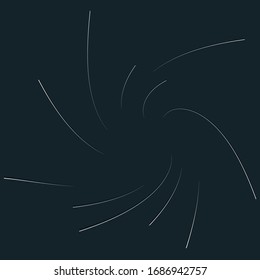 Monochrome volute, vortex shapes. Twisted helix elements. Rotation, spin and twist concept design