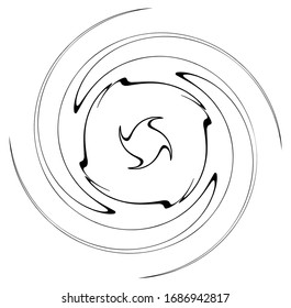 Monochrome, Wirbelformen. Verdrillte Helix-Elemente. Design für Dreharbeiten, Dreharbeiten und Dreharbeiten